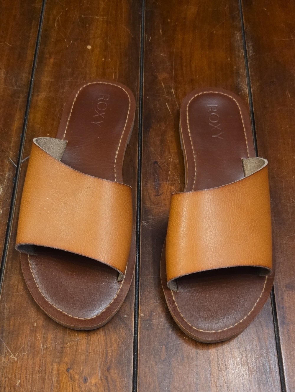 Roxy Women’s Slide Sandals in Tan and Brown
